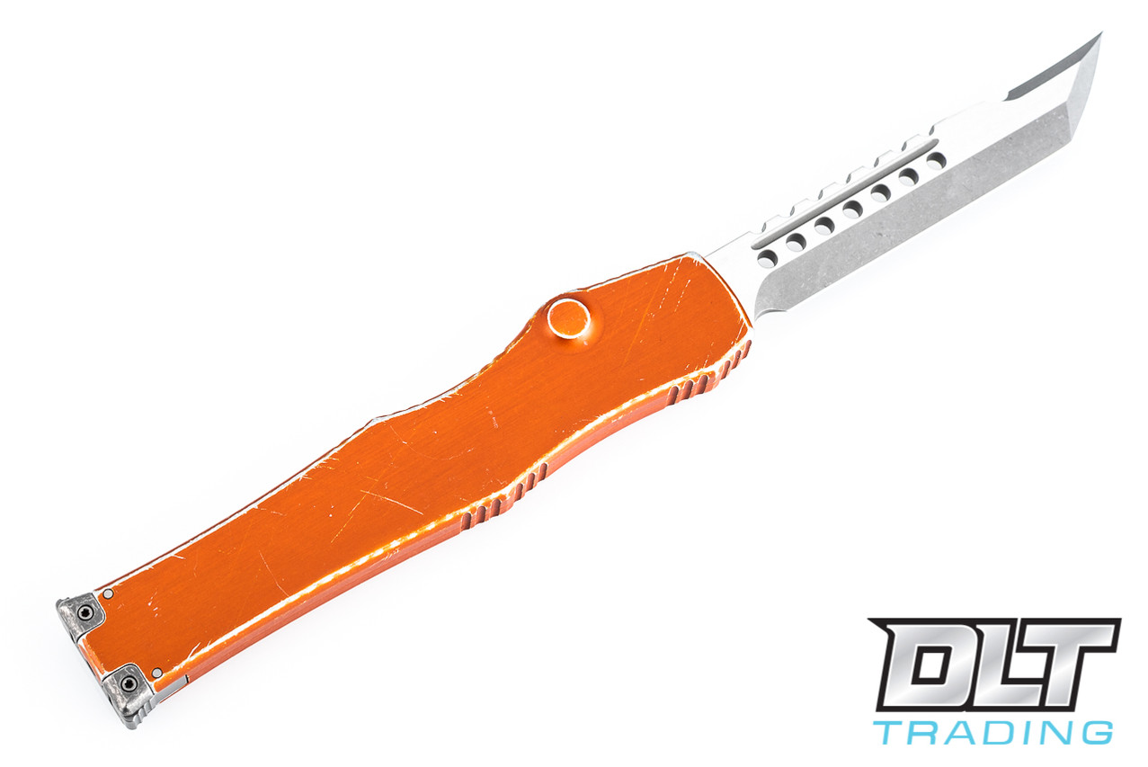 Microtech Halo VI Hellhound T/E - Distressed Orange Handle