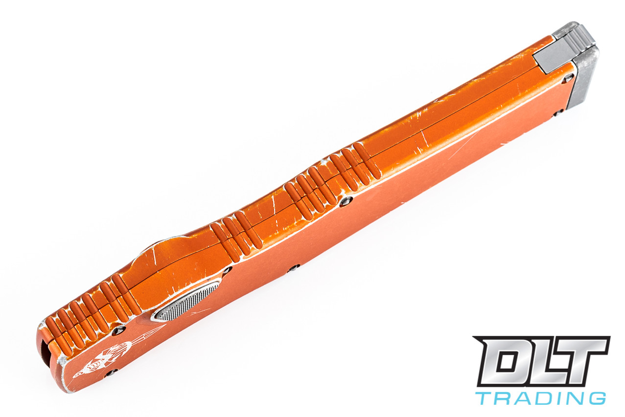 Microtech Halo VI Hellhound T/E - Distressed Orange Handle