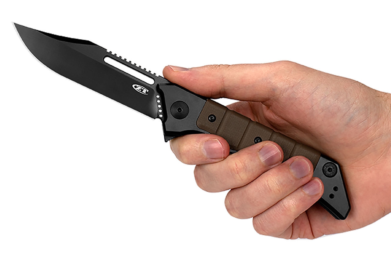 ZT 0223 Galyean Flipper Knife - Brown G10 - 3.5