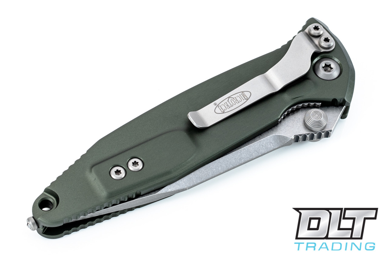 Microtech 160-10OD SOCOM Elite S/E-M - Green Handle - Stonewashed
