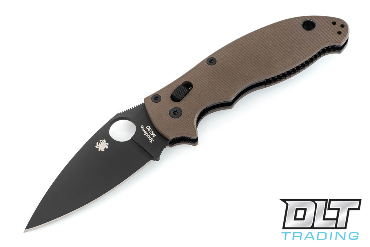 Spyderco C101GPBNBK2 Manix 2 Brown G-10 - Black M390 Blade