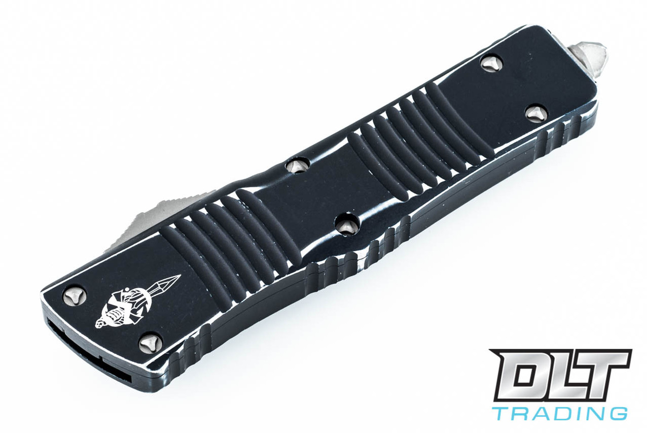 Microtech Combat Troodon Hellhound - Distressed Black Handle