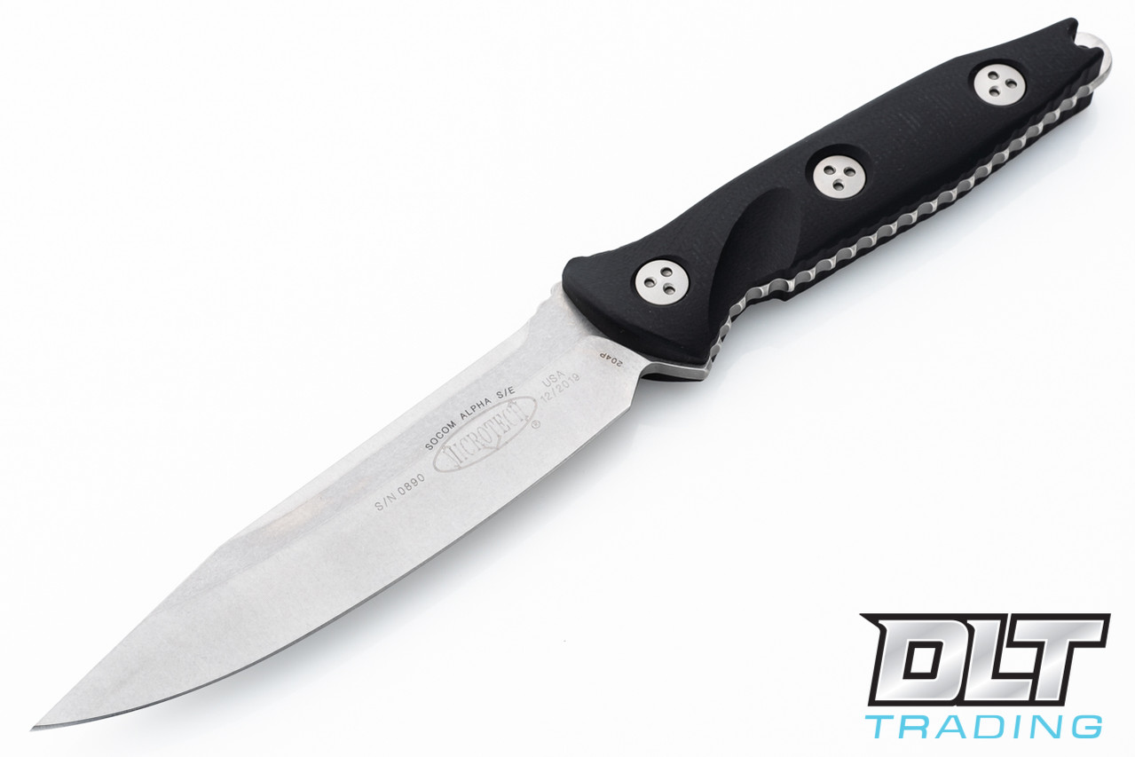 Microtech 113-10 SOCOM Alpha S/E - Black Handle - Stonewash Blade 