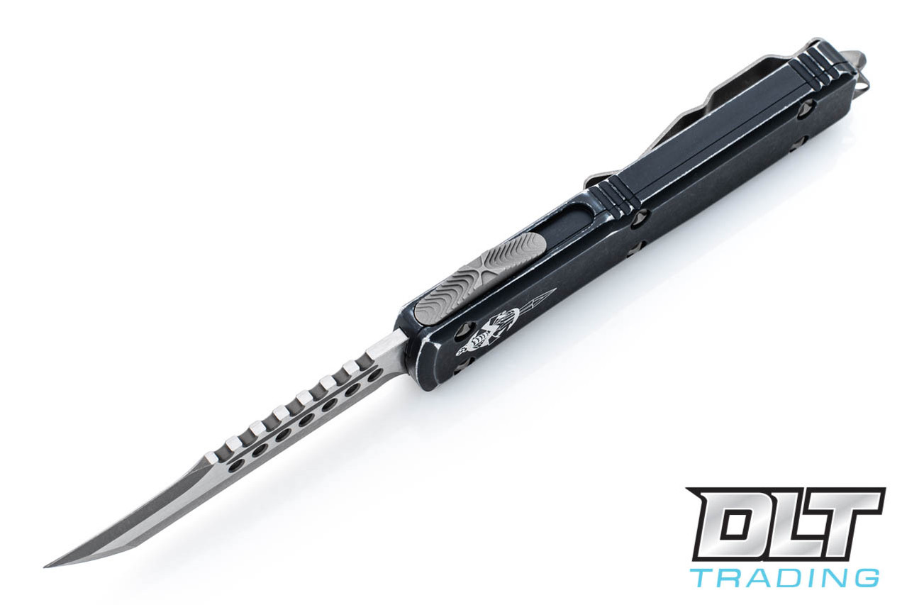 Microtech Ultratech Hellhound - Distressed Black Handle