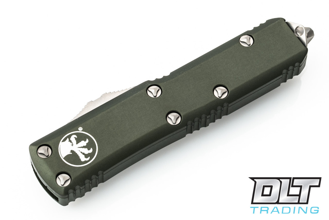 Microtech UTX-85 T/E - OD Green Handle - Stonewashed Blade