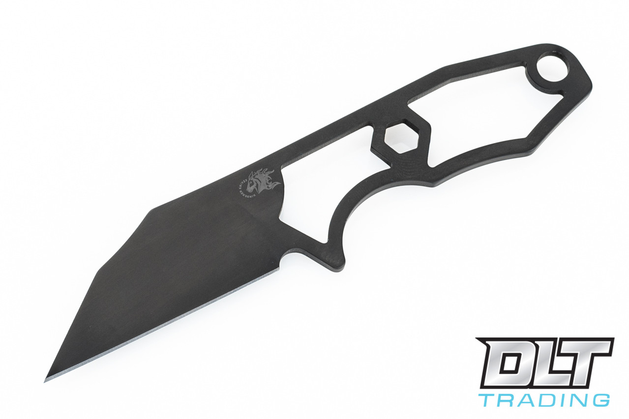 Hinderer LP-1 Neck Knife Wharncliffe - Black DLC - UltiClip Sheath 