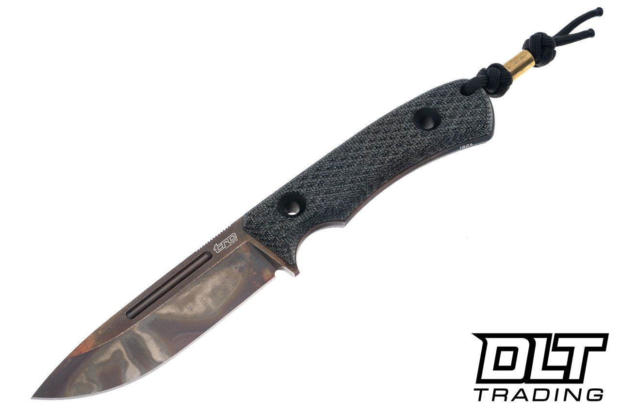 TRC K-1S - Black Canvas Micarta - Apocalyptic Finish - DLT Trading