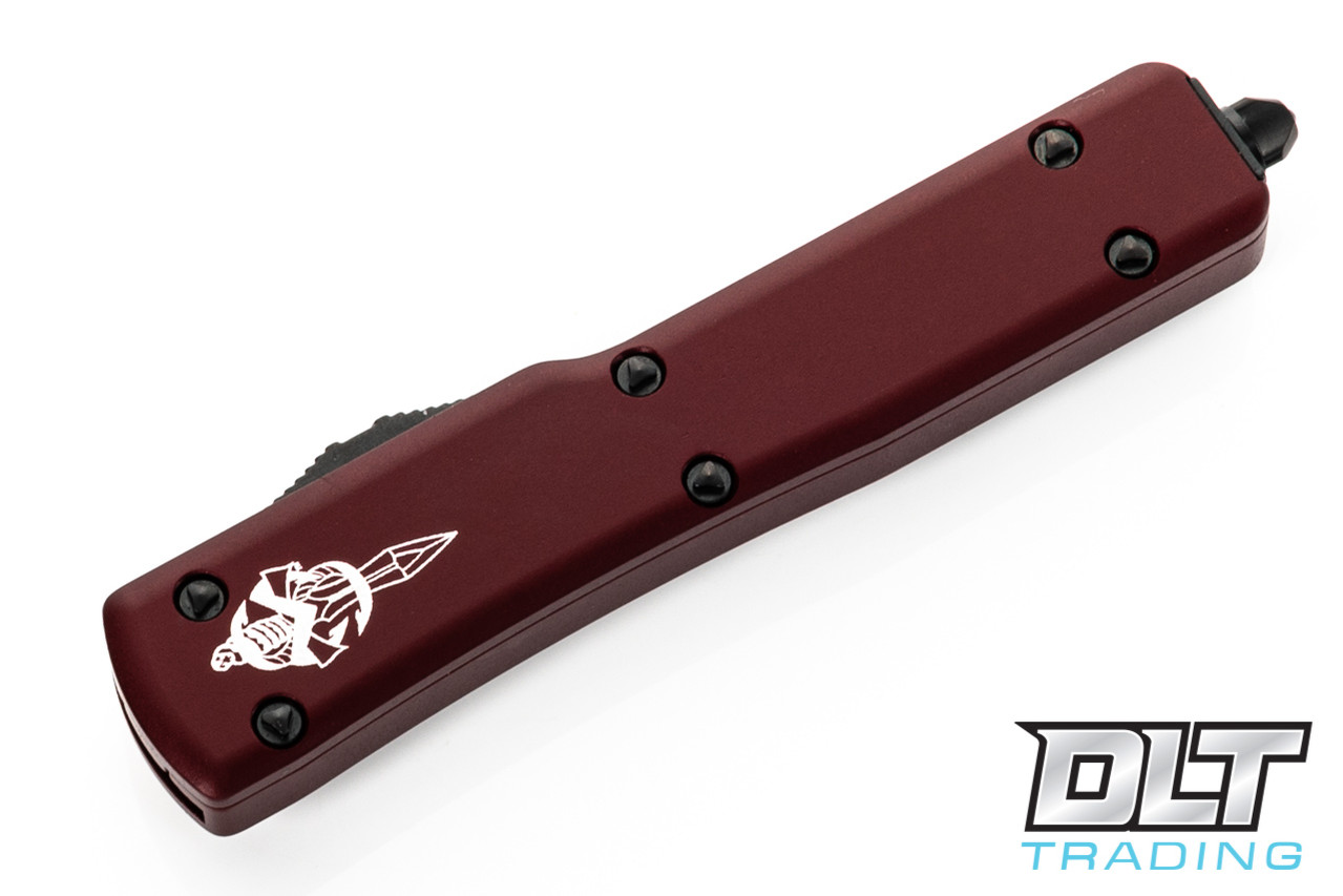 Microtech UTX-70 Hellhound - Merlot Red Handle - DLC Blade