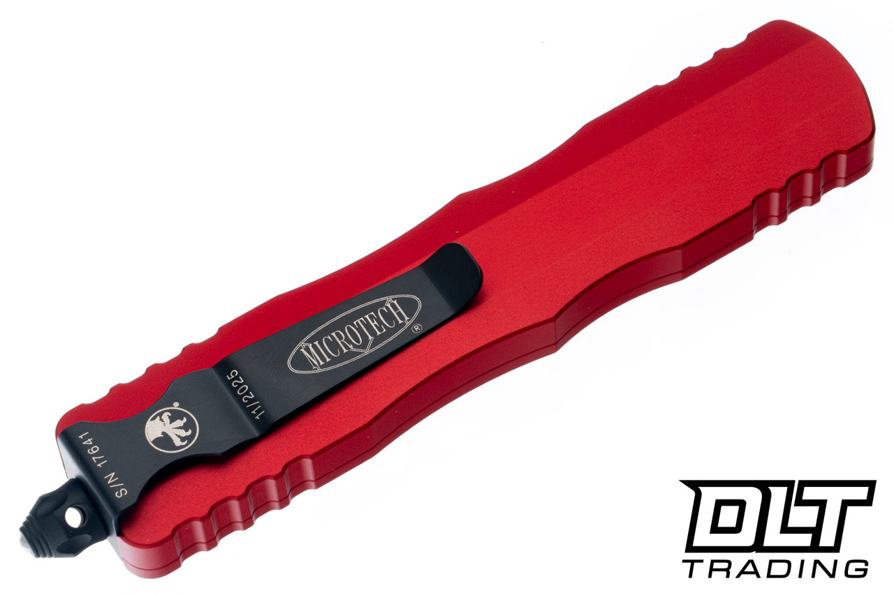 Microtech 227-1RD Dirac Delta D/E - Red Handle - Black Blade - DLT
