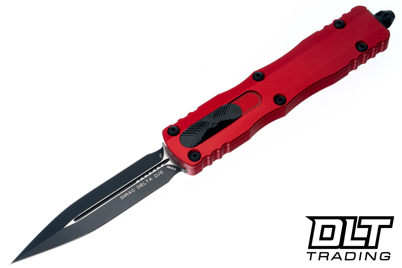Microtech 227-1RD Dirac Delta D/E - Red Handle - Black Blade - DLT