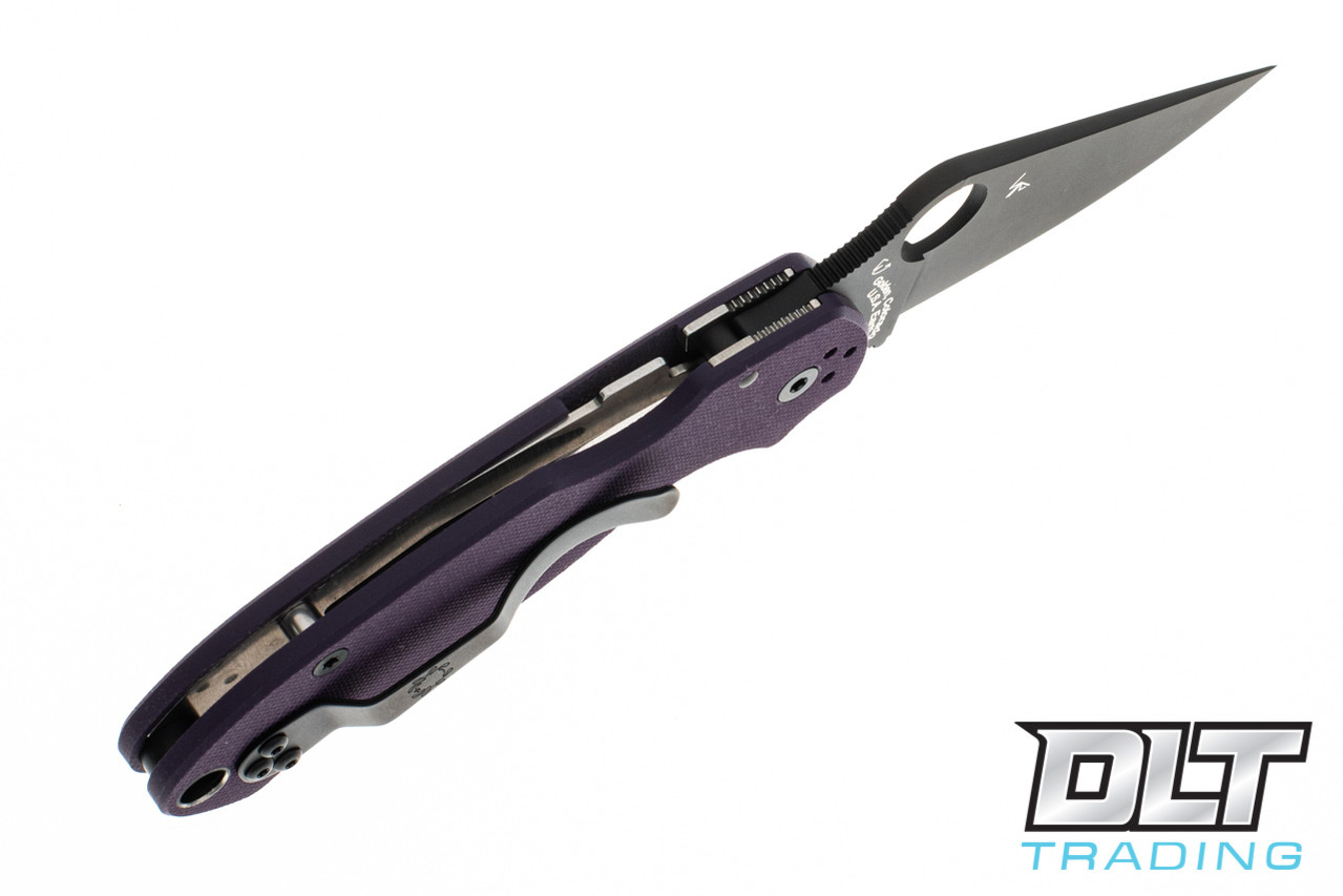 Spyderco C223GPPRBK Para 3 - Purple G-10 - Black Cru-Wear Blade
