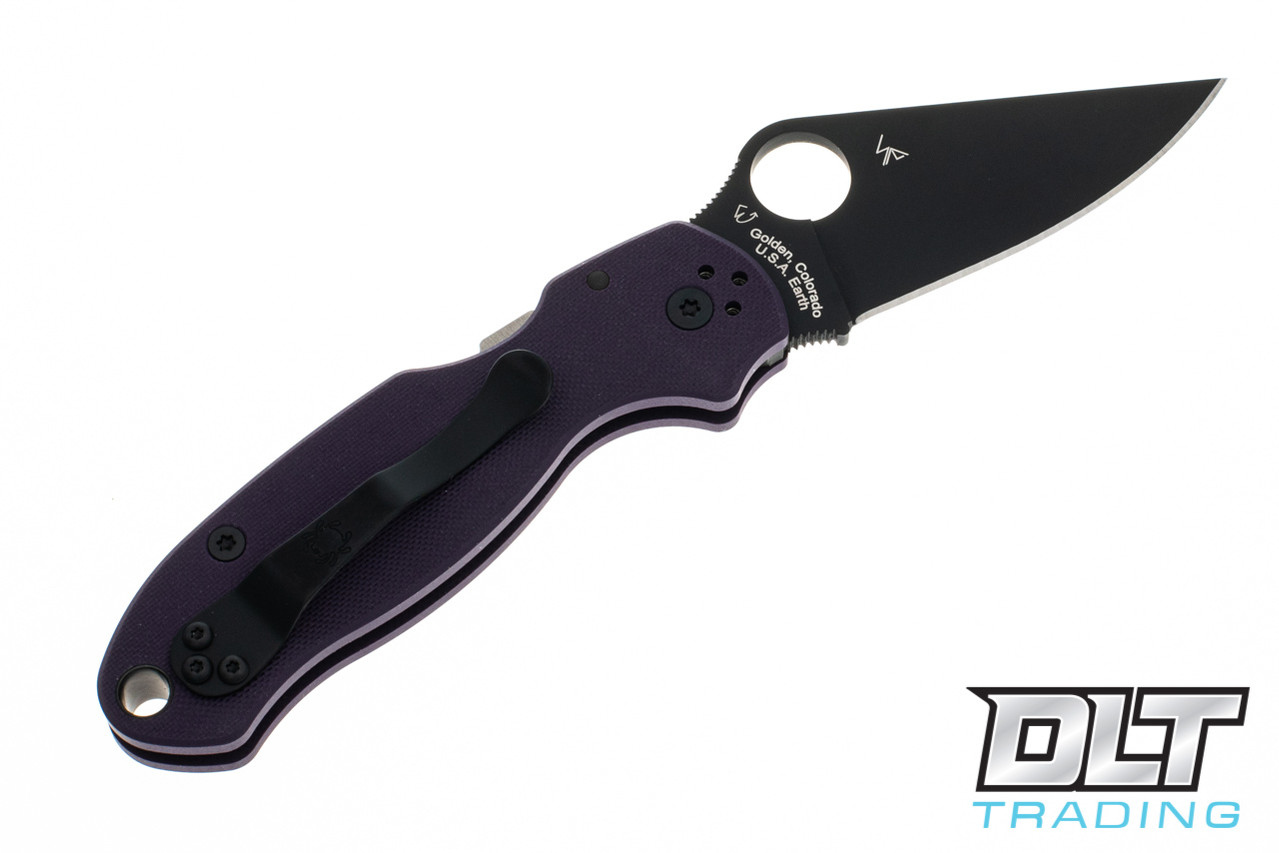 Spyderco C223GPPRBK Para 3 - Purple G-10 - Black Cru-Wear Blade