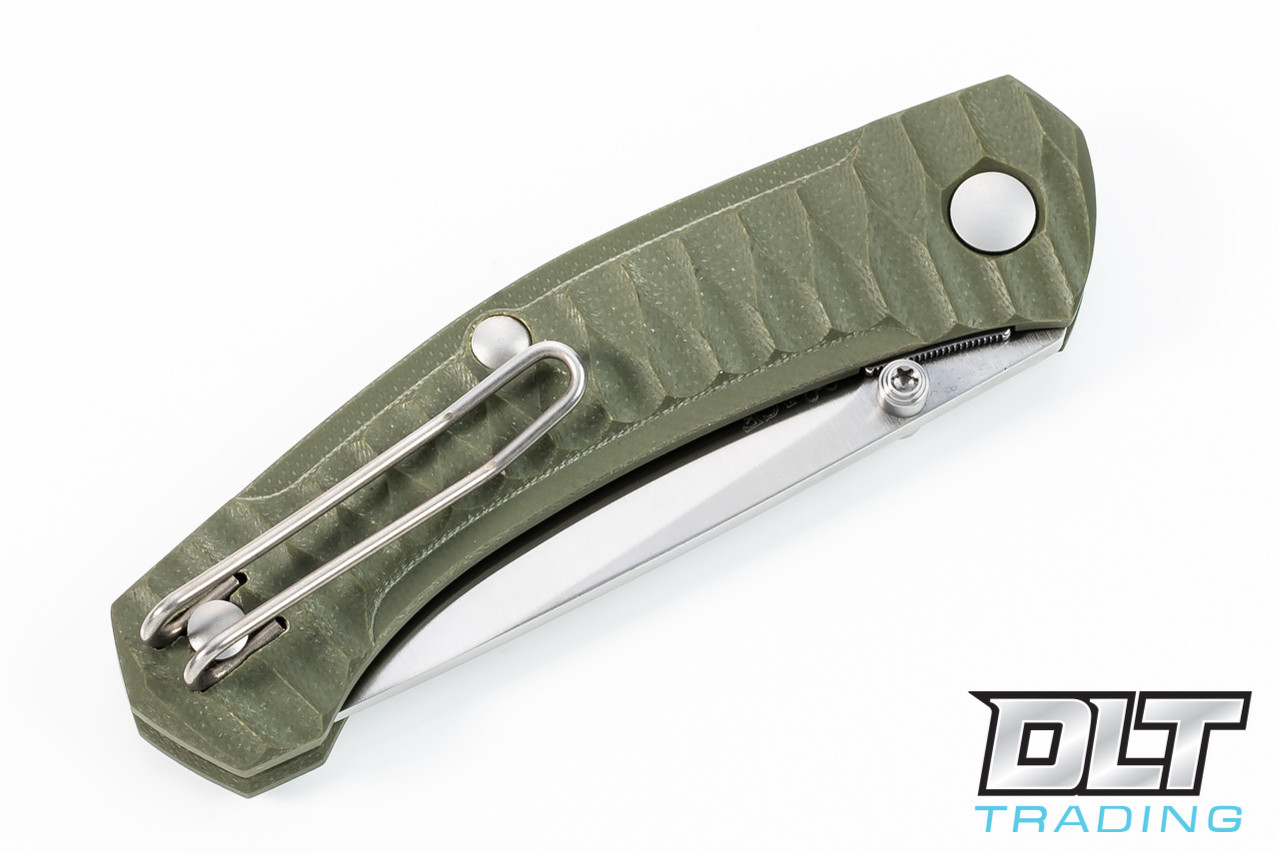 GiantMouse ACE Iona - Textured Green G-10 - Satin Blade - DLT Trading