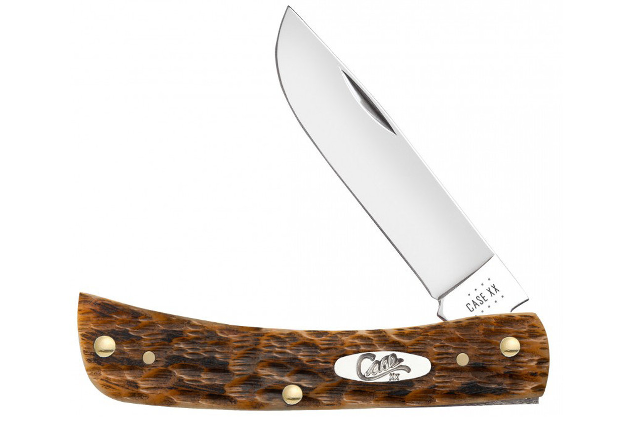 キズナフィールド J Secret Case Sodbuster Jr Carbon Steel Amber Peach Seed Jigged Bone