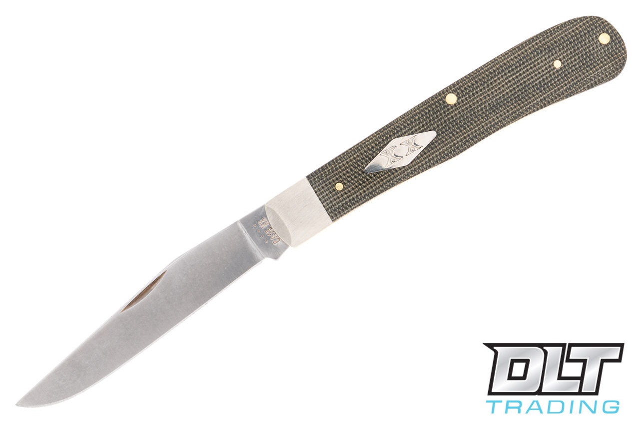 Case Barehead Trapper - Single Blade - Green Canvas Micarta - DLT