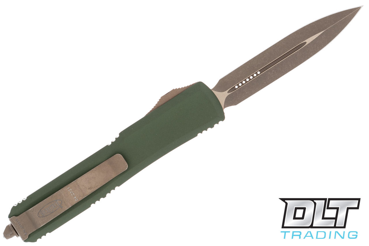 Microtech Ultratech D/E - OD Green Handle - Bronze Apocalyptic Blade
