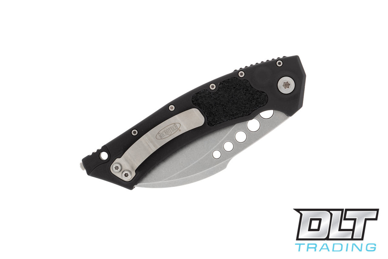 Microtech 166-12 Hawk - Black Handle - Stonewashed Blade - DLT Trading