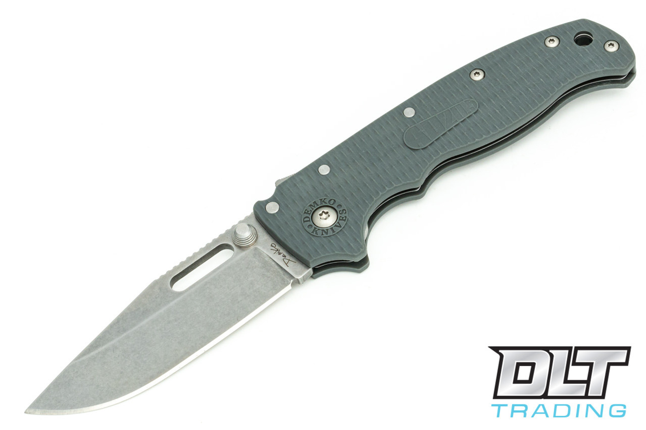 【値下げ】DELL ARTE　AG-AD1 Angelo Debarreモデル Demko AD20.5 - Slotted Clip Point - Grey Grivory - DLT Trading