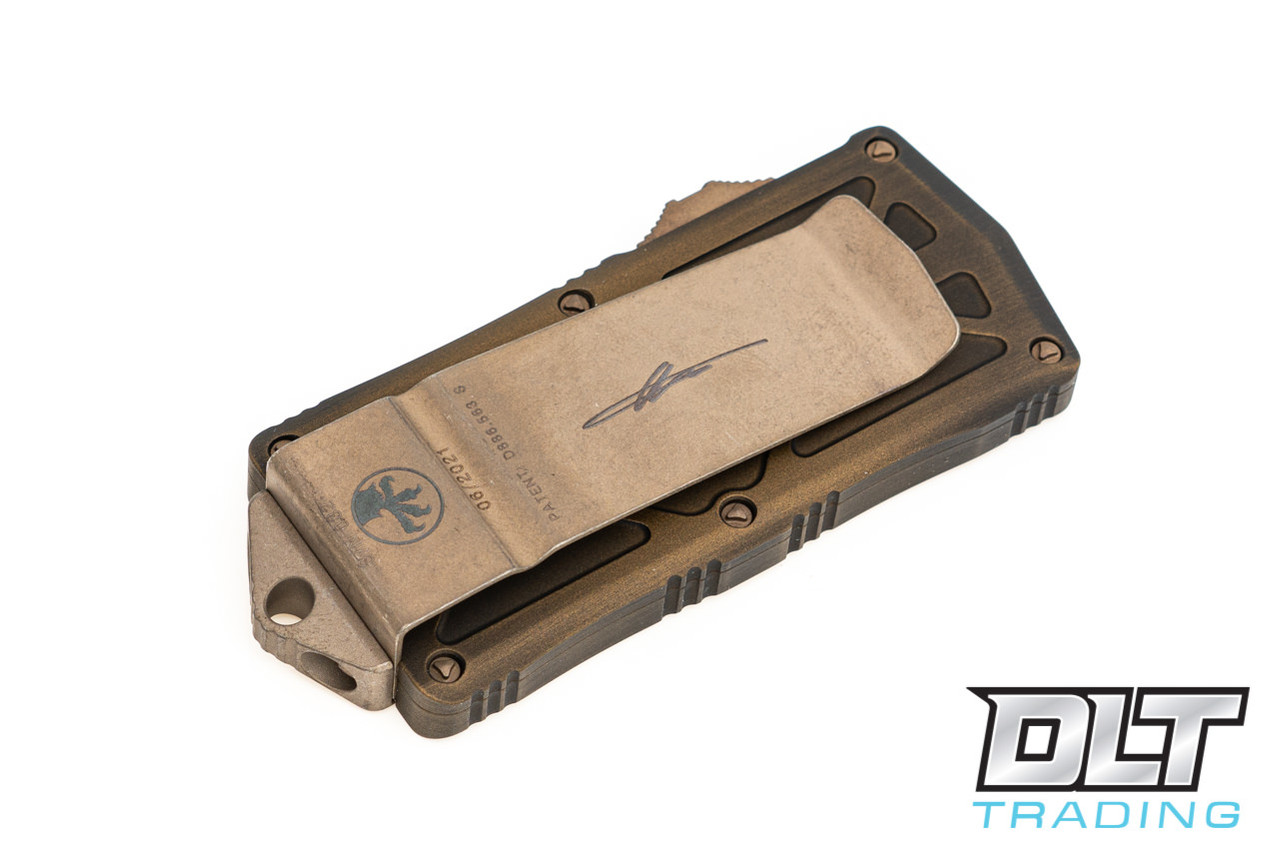 Microtech 158-13APABS Exocet D/E - Antique Bronze Handle - Bronze