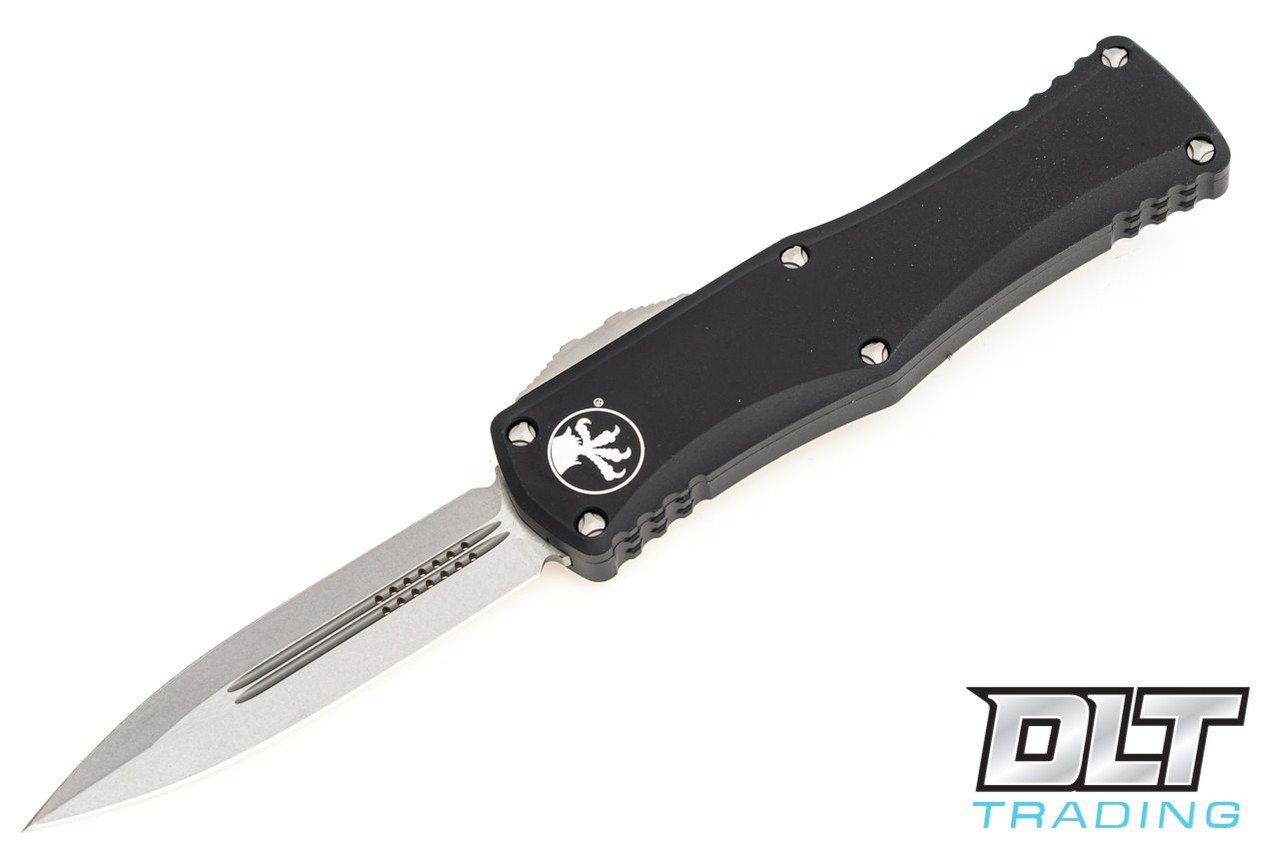 レアデック　バタフライ　ノーマル&マークド Microtech 702-10 Hera D/E - Black Handle - Stonewashed Blade - DLT