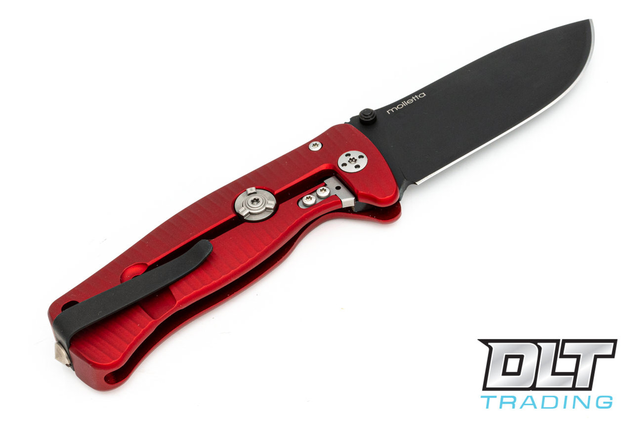 LionSteel - SR2A - Red Handle - Black Blade - DLT Trading