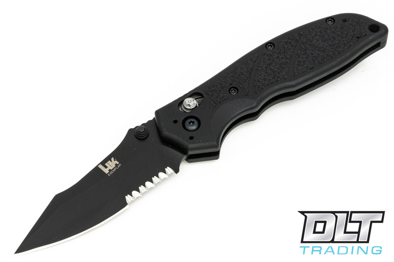 Hogue HK Exemplar Clip Point - Partially Serrated - Black Blade