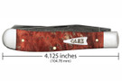 Case Trapper Red & Orange Maple Burl - Damascus Blade