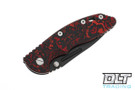 Hinderer 3.5" XM-18 Non Flipper Fullered Spear M390 - Battle Black DLC - Lava Flow Fat Carbon