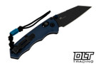 Benchmade 290BK Immunity equipped with striking Crater Blue aluminum handles, protective black blade coating, and grip-extending lanyard system. Benchmade 290BK Immunity equipped with striking Crater Blue aluminum handles, protective black blade coating, and grip-extending lanyard system.