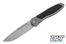 Sharp By Design Mini Tempest Drop Point - Bead Blasted Titanium - Blue Dark Matter Inlay - Satin Blade