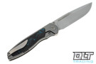 Sharp By Design Mini Tempest Drop Point - Bead Blasted Titanium - Blue Dark Matter Inlay - Satin Blade