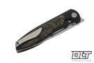 Sharp By Design Mini Tempest Drop Point - PVD Titanium - Gold Dark Matter Inlay - Satin Blade
