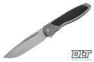 Sharp By Design Mini Tempest Drop Point - Bead Blasted Titanium - Carbon Fiber Inlay - Satin Blade
