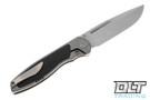 Sharp By Design Mini Tempest Drop Point - Bead Blasted Titanium - Carbon Fiber Inlay - Satin Blade