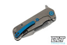 Medford Proxima - Tumbled S35VN - Tumbled Titanium - Blue Hardware & Clip
