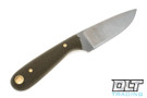 LT Wright Frontier First 3V - Flat Ground - Green Micarta - Matte