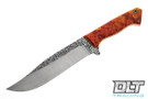 JB Knifeworks Delta Bowie - Blazing Fire Box Elder Burl