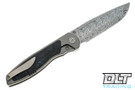 Sharp By Design Mini Tempest Drop Point - Bead Blasted Titanium - Blue Dark Matter Inlay - Damasteel