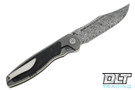 Sharp By Design Mini Tempest Bowie - Bead Blasted Titanium - Blue Dark Matter Inlay - Damasteel