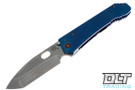 Medford 187 DPT - Tumbled S90V - Blue Anodized Titanium - Flamed Hardware & Clip