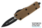 Microtech 238-1GTTAS Mini Troodon D/E - Tan G-10 - Black Blade - Signature Series