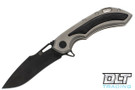 Olamic Cutlery Wayfarer 247 Harpoon - PVD Matte Blade - Light Stonewashed Titanium Handle - Carbon Fiber Inlay & Black Accents - 421