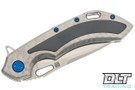 Olamic Cutlery Wayfarer 247 Tanto - iSolo SE Satin Blade - Jeweled Titanium Handle - Zirconium Inlay - Blue Accents - 450