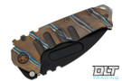 Medford Praetorian T Drop Point - PVD S35VN - Faced, Flamed, & Bronze Anodized Titanium - Flamed Hardware & Clip #6