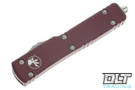 Microtech 148-10MR UTX-70 S/E - Merlot Red Handle - Stonewashed Blade