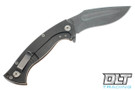 Knight Elements V2 Ultra Kukri Folder - Natural Canvas Micarta - Stonewashed Blade