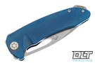 Medford On Belay - Tumbled S35VN - Blue Anodized Titanium