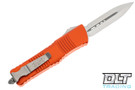 Microtech 142-4OR Combat Troodon D/E - Orange Handle - Satin Blade Microtech 142-4OR Combat Troodon D/E - Orange Handle - Satin Blade