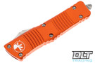Microtech 142-4OR Combat Troodon D/E - Orange Handle - Satin Blade Microtech 142-4OR Combat Troodon D/E - Orange Handle - Satin Blade