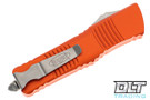 Microtech 142-4OR Combat Troodon D/E - Orange Handle - Satin Blade Microtech 142-4OR Combat Troodon D/E - Orange Handle - Satin Blade
